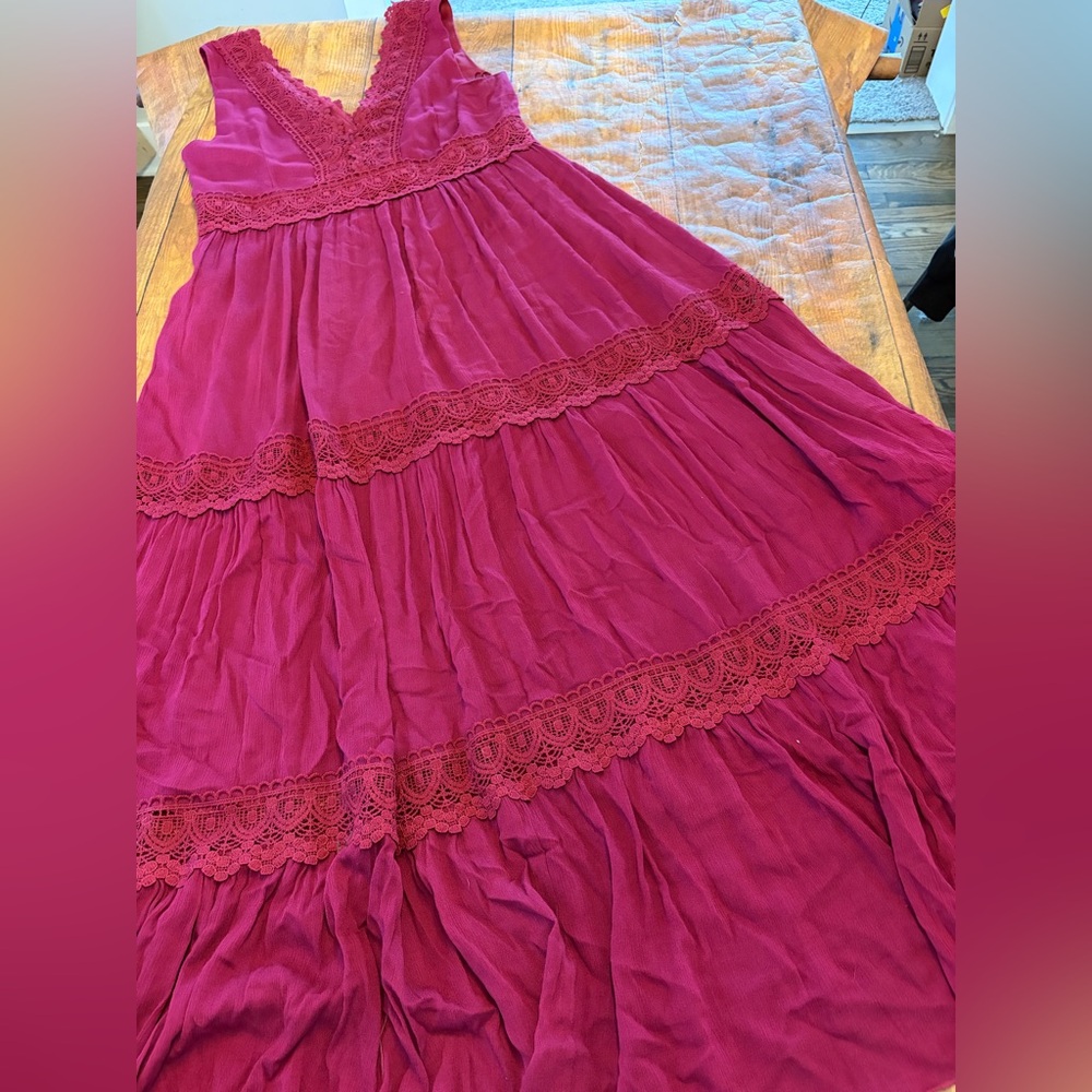 A Beautiful Soul‎ Lace Trim Maxi Dress